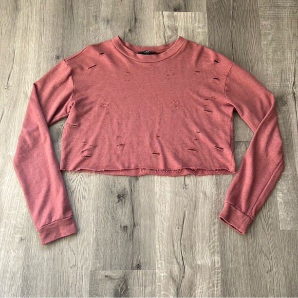 Lulus Dusty Rose Distressed Cropped
Sweatshirt - Womens - pink - Picture 6 of 9